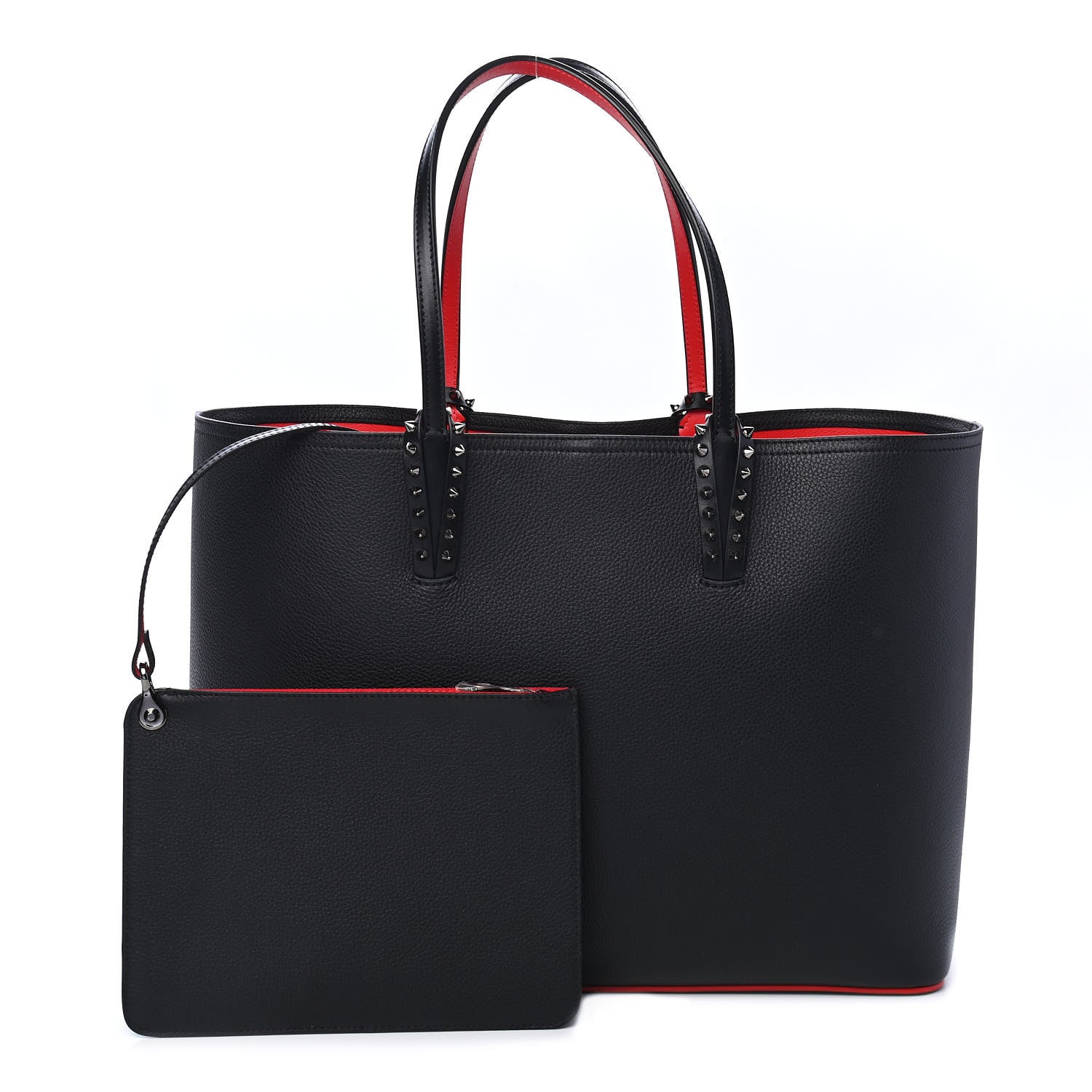 Christian Louboutin Calfskin Spikes East West Cabata Tote Black 1 of 12