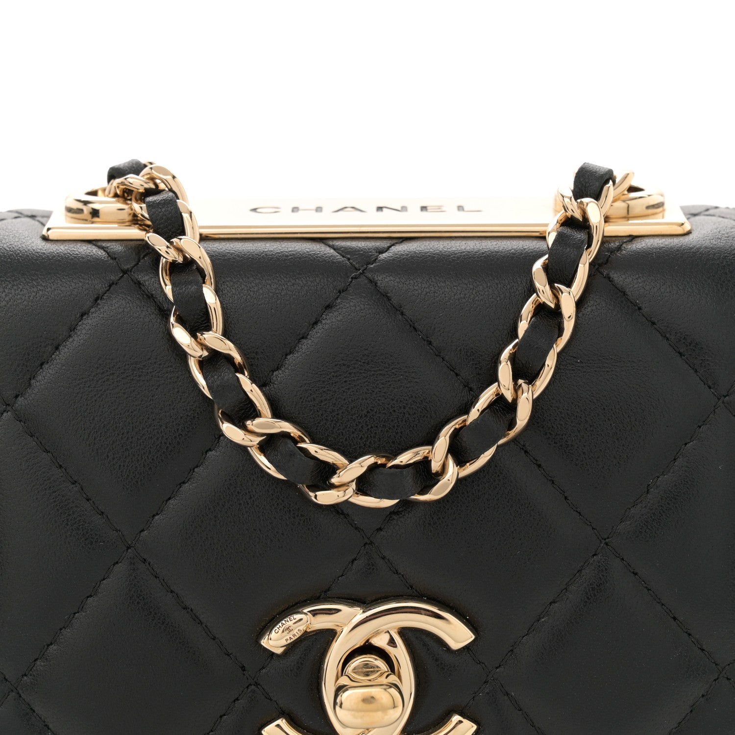 Chanel Lambskin Quilted Mini Trendy CC Chain Wallet Black 8 of 11