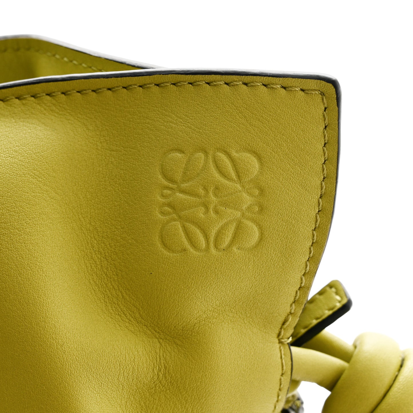 Calfskin Small Flamenco Knot Bag Lime Yellow