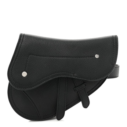 Christian Dior Grained Calfskin Saddle Pouch Belt Bag Black 1 of 11