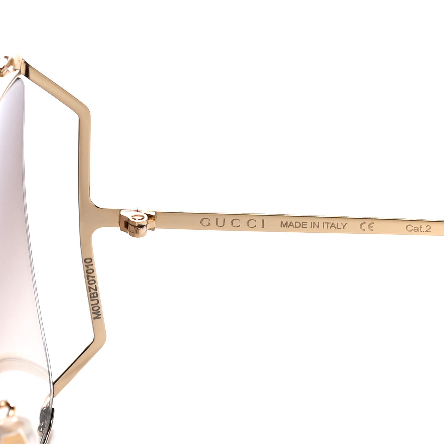 Gucci Oversized Round Sunglasses GG0252S Gold Brown 5 of 7