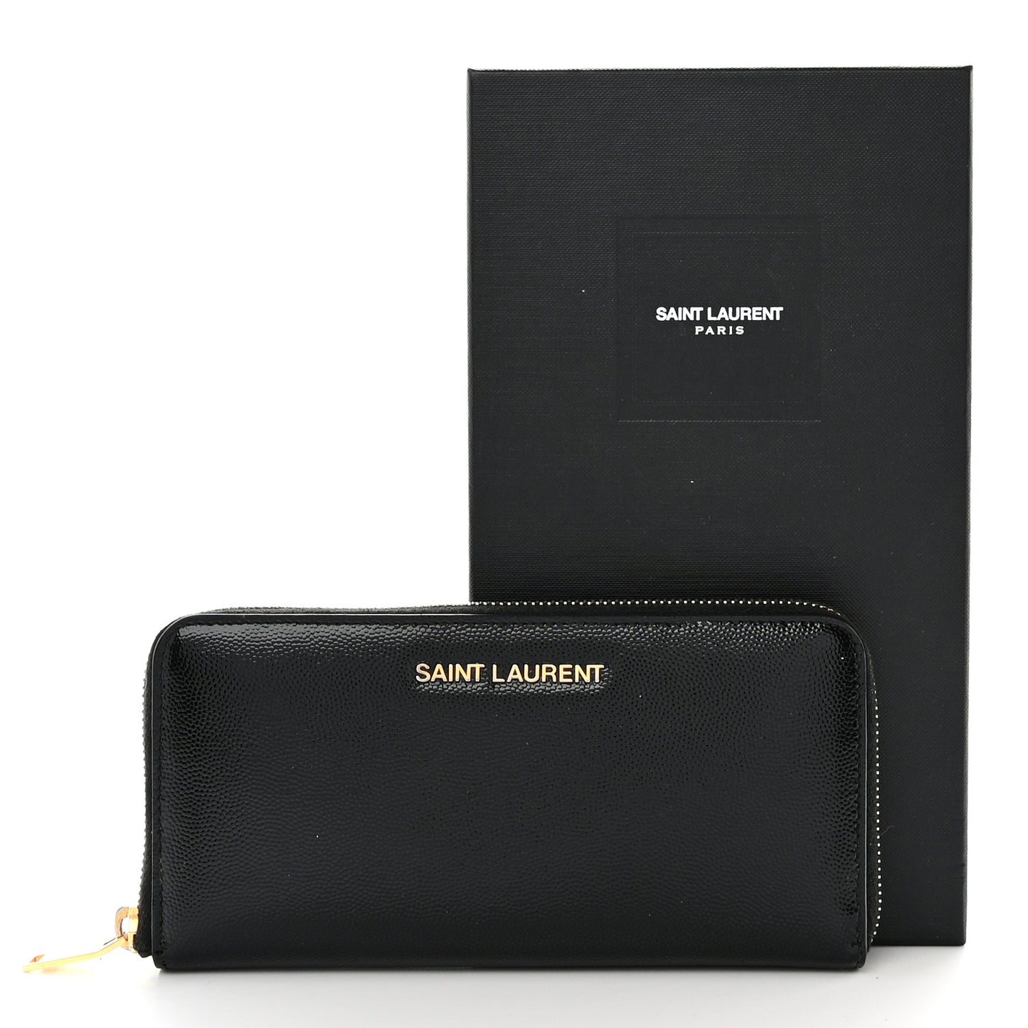 Grain De Poudre Classic Letters Zip Around Wallet Black