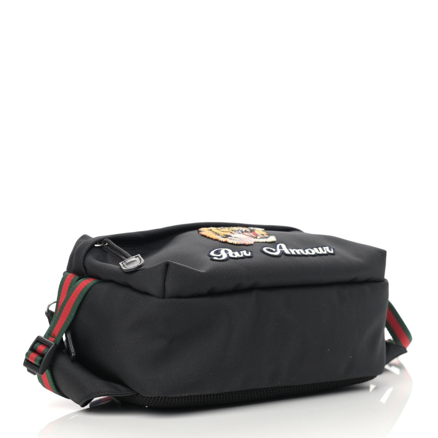 Techno Canvas Web L'Aveugle Par Amour Embroidered Belt Bag Black