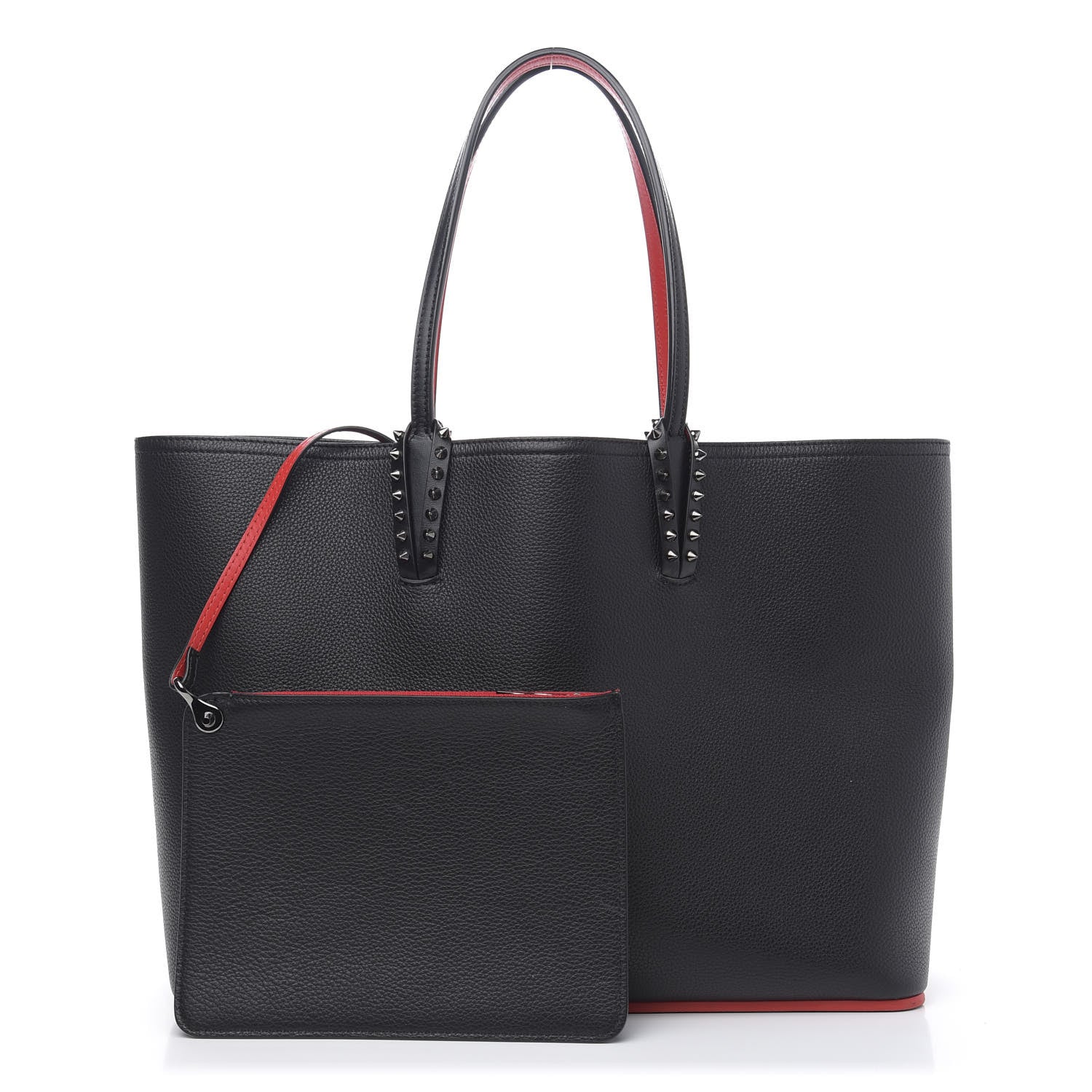 Christian Louboutin Calfskin Spikes East West Cabata Tote Black 1 of 10