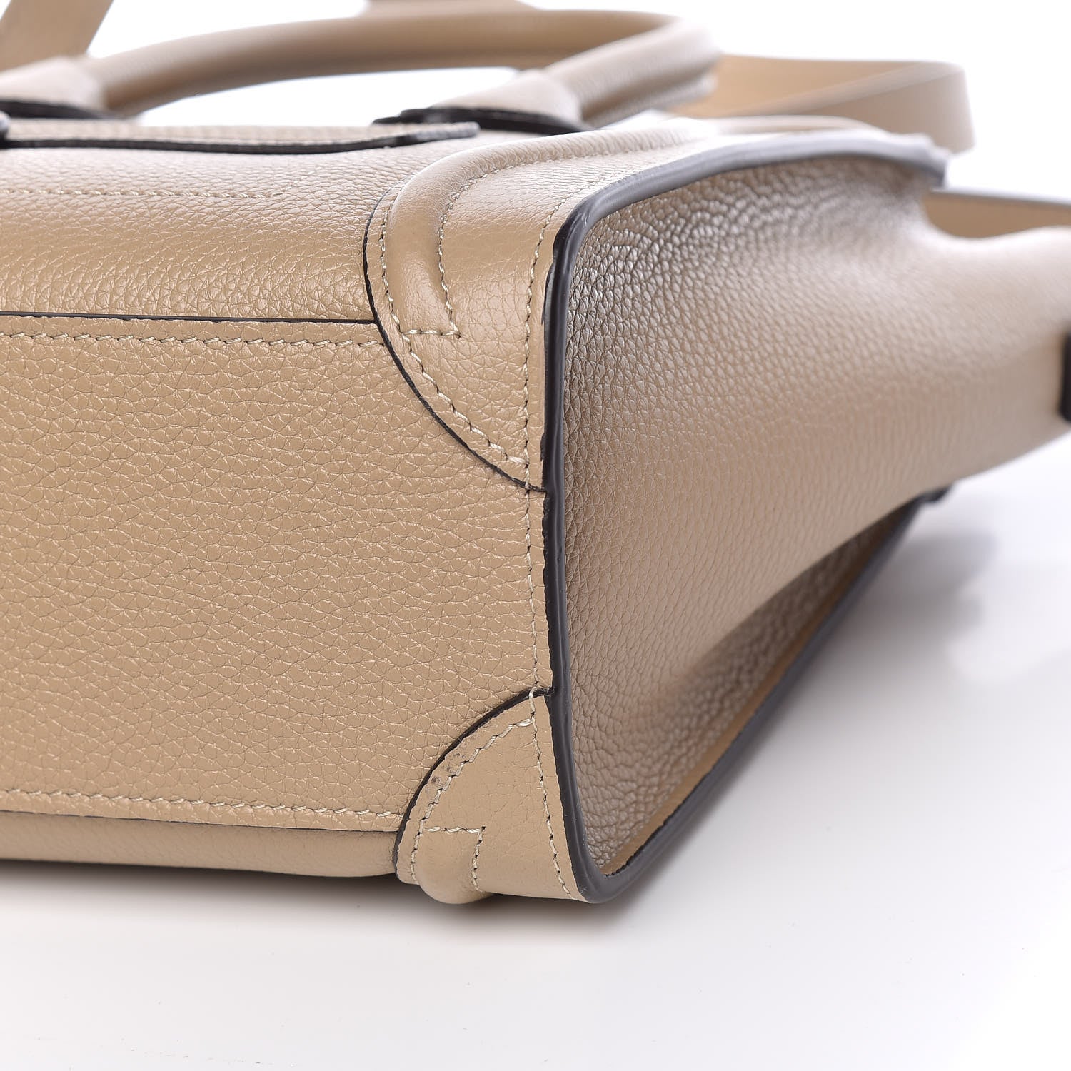 Celine Drummed Calfskin Nano Luggage Dune 8 of 10