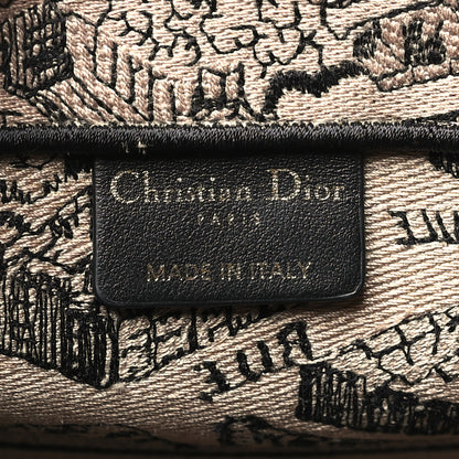 Christian Dior Canvas Embroidered Medium Plan De Paris Book Tote Beige Multi 6 of 10
