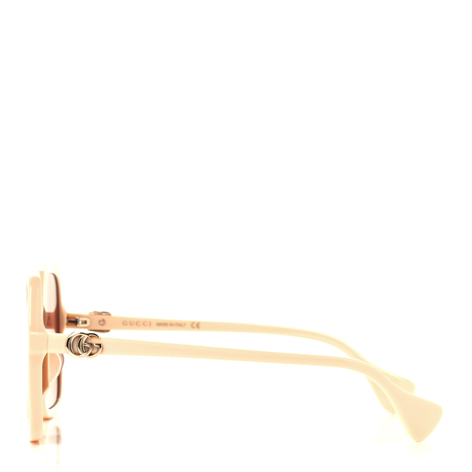 Gucci Acetate Oversize Rectangle Frame GG1072SA Sunglasses Shiny Solid Powder Pink Ivory 3 of 8