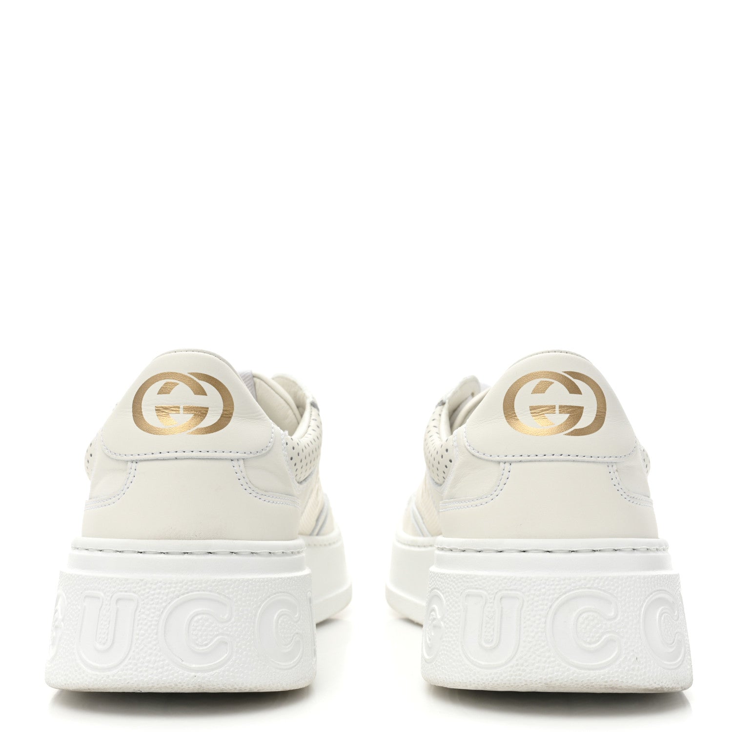Gucci Calfskin GG Tennis Embossed Perforated Womens Platform 55mm Sneakers 42 Great White 4 of 10