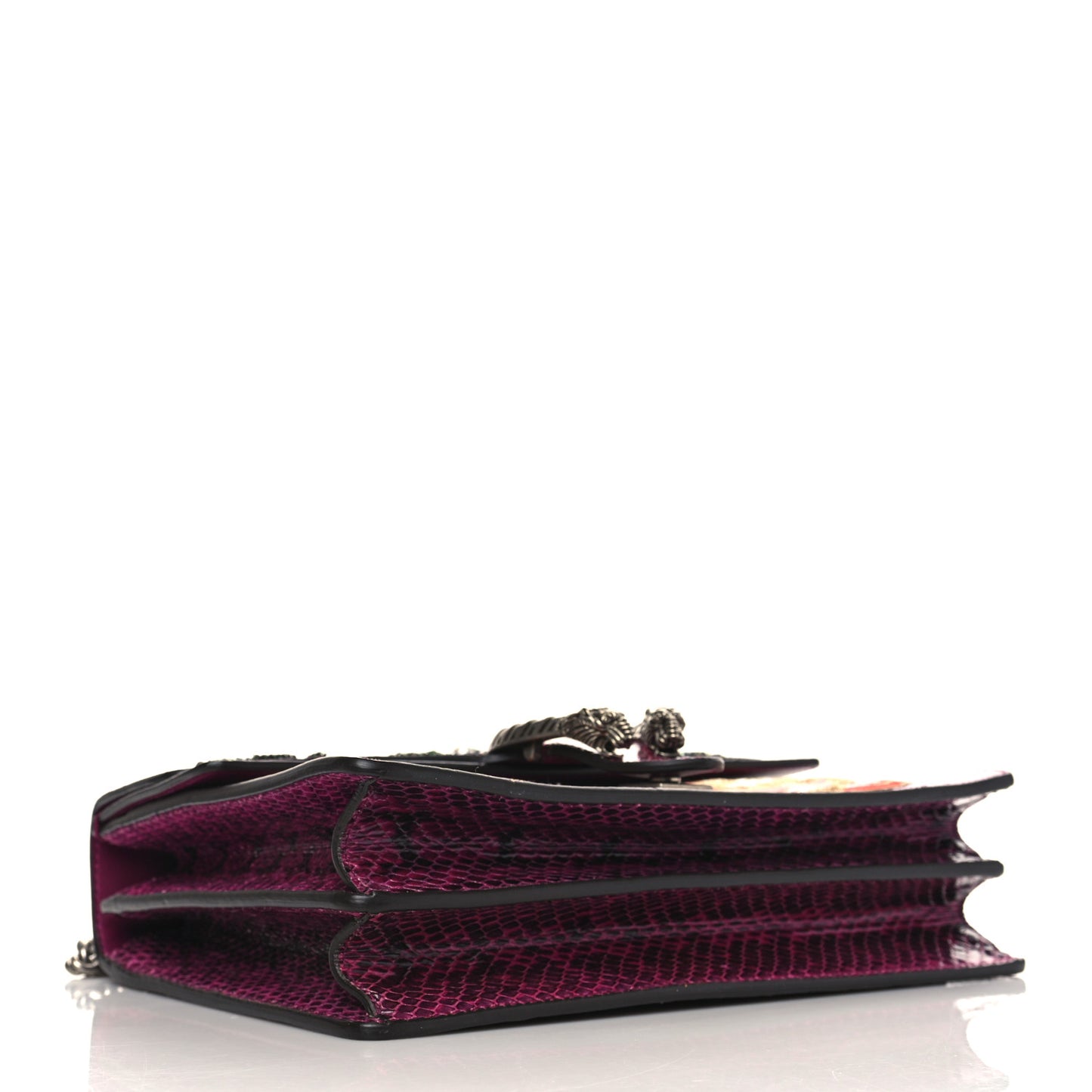 Elaphe Dragon Embroidered Medium Dionysus Shoulder Bag Violet Cyclamen Multicolor