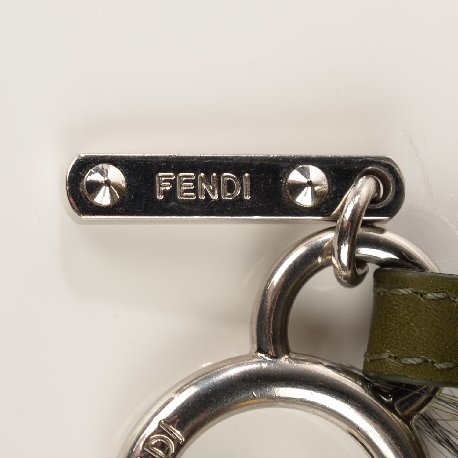 Fendi Fox Mink Rabbit Fur Vitello Flamingo Kooky Monster Bag Bug Charm Verde Multicolor Olive 4 of 5