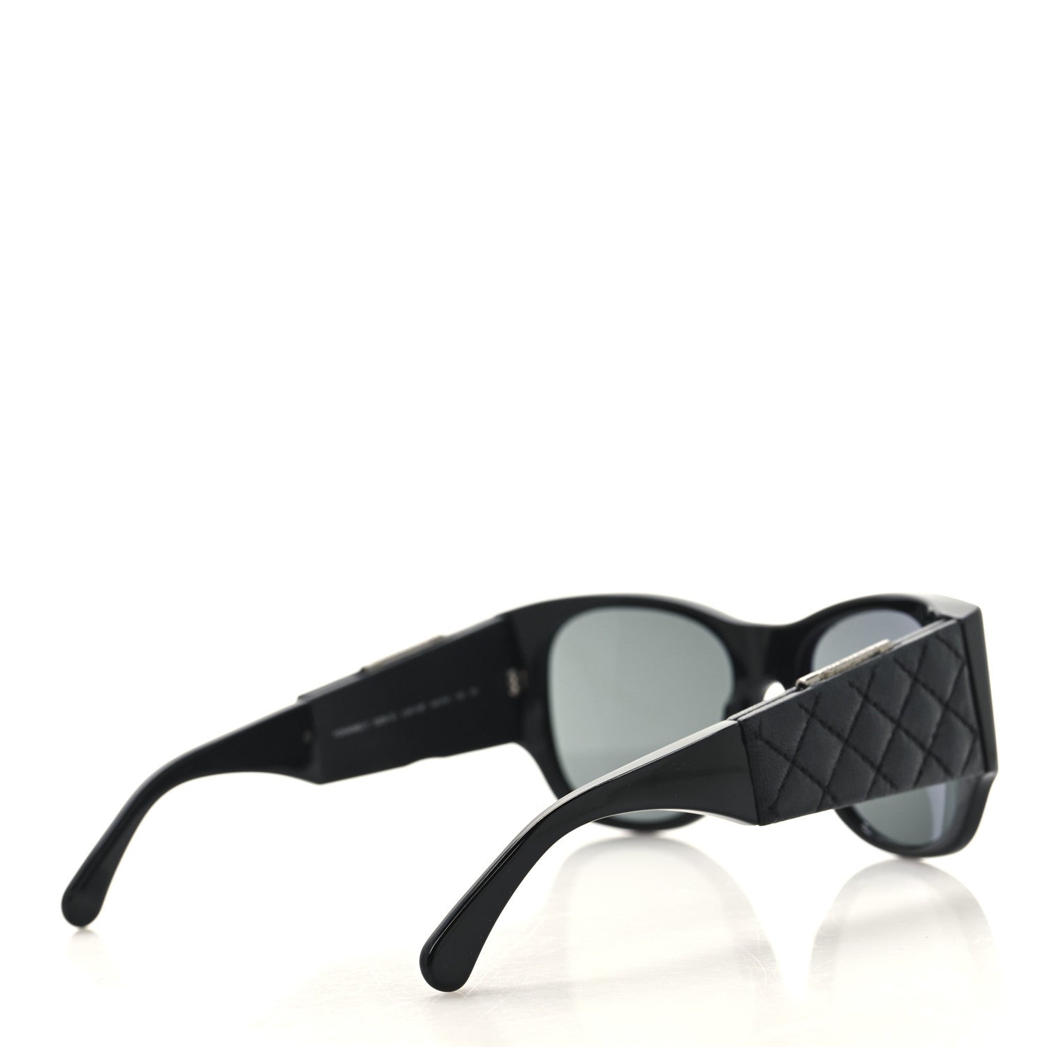 Chanel Lambskin Quilted CC Mirror Sunglasses 5202-Q Black 4 of 8