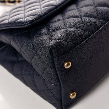Chanel Caviar Elaphe Quilted Small Coco Handle Flap Navy 12 of 16