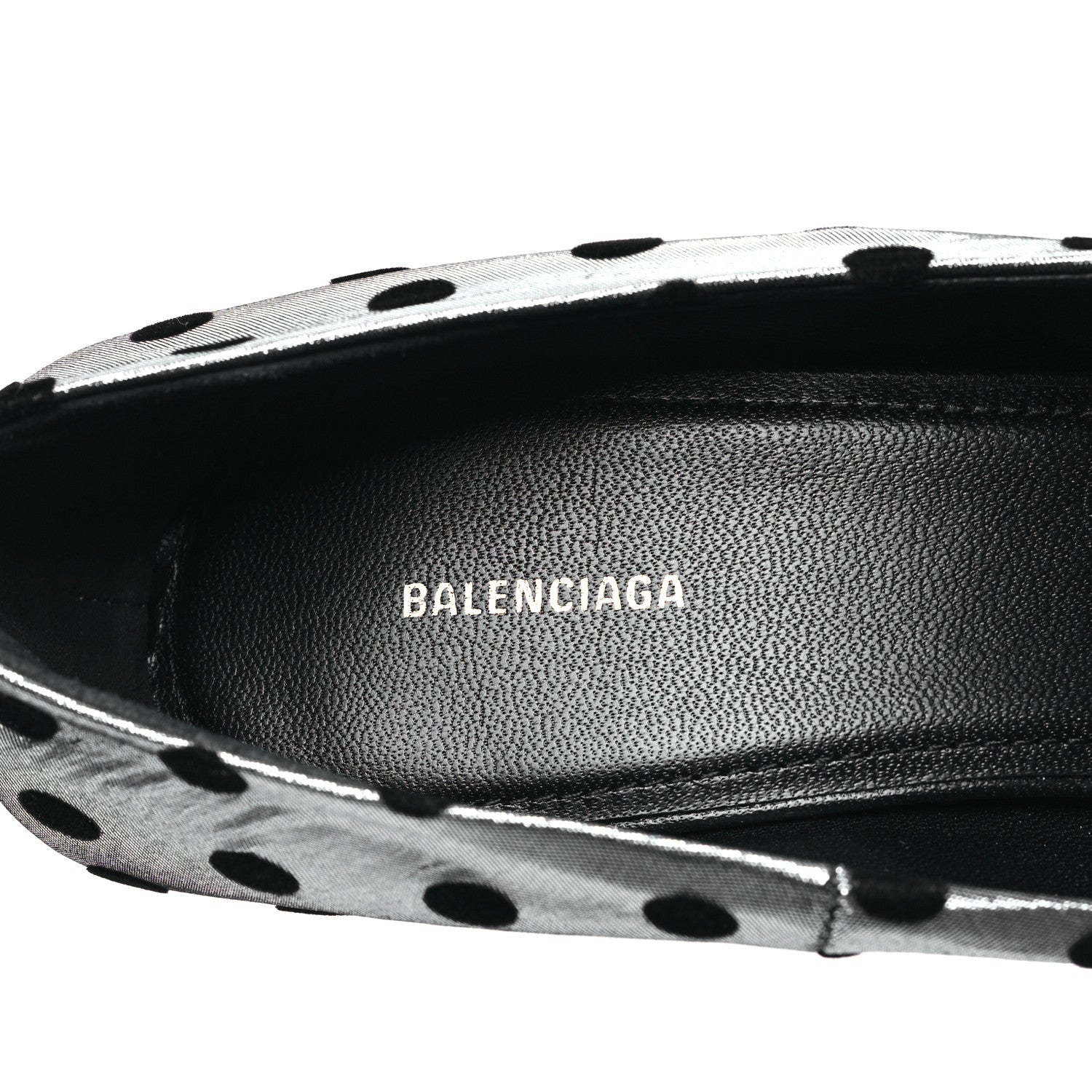 Balenciaga Shiny Fabric Square Knife 110mm Pumps 38 Silver Black 7 of 9