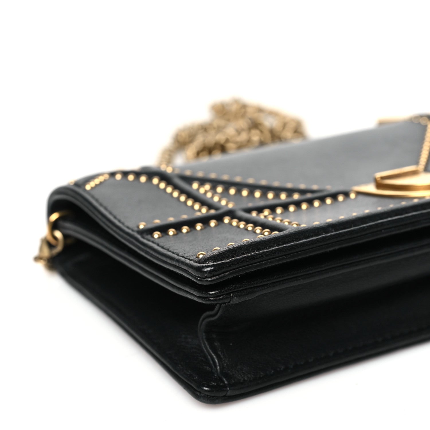 Christian Dior Patent Studded Diorama Flap Bag Black 9 of 10