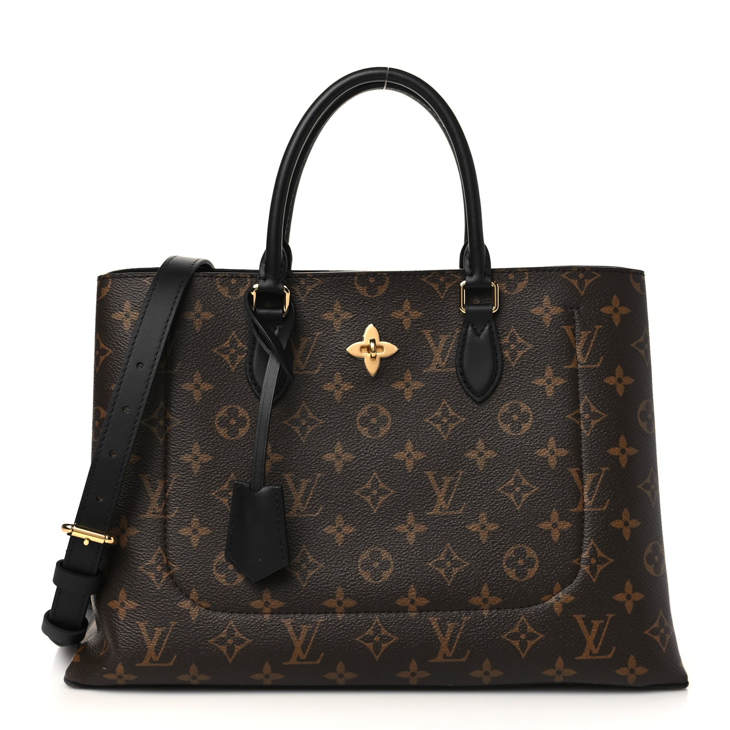 Monogram Flower Tote Black