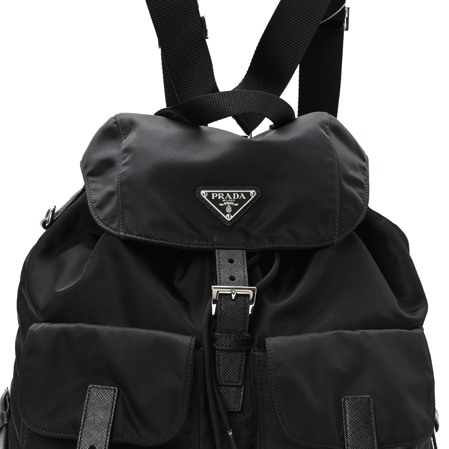 Prada Re-Nylon Vela Saffiano Medium Backpack Black 9 of 11