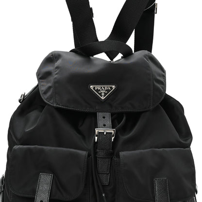 Prada Re-Nylon Vela Saffiano Medium Backpack Black 9 of 11