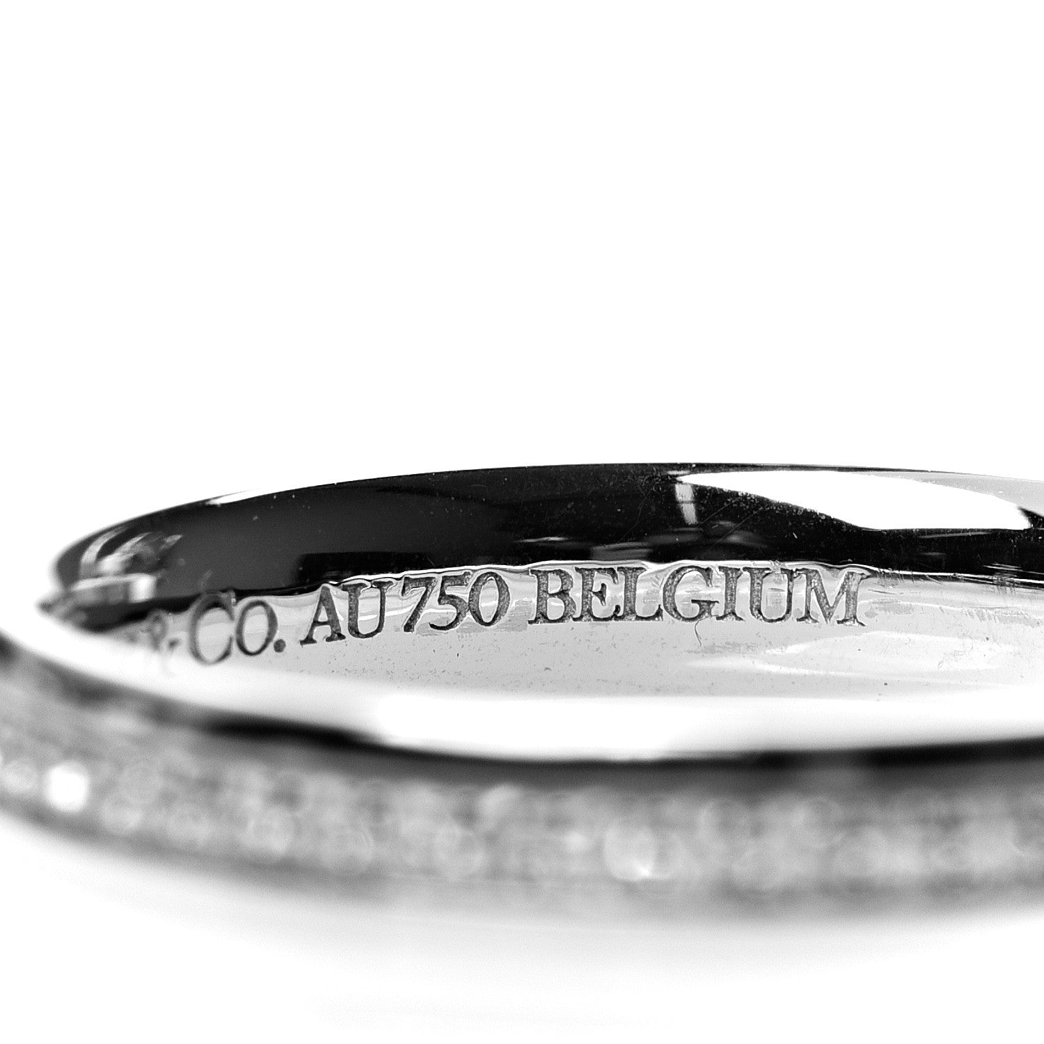 Tiffany 18K White Gold Diamond Metro Wedding Band Ring 49 5 4 of 4