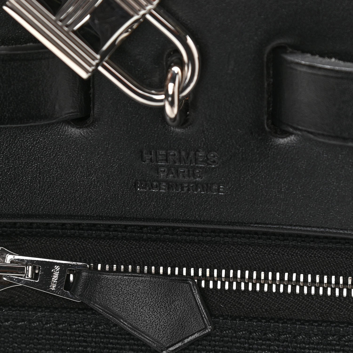 Hermes Military Toile Vache Hunter Herbag Zip PM 31 Black 7 of 13