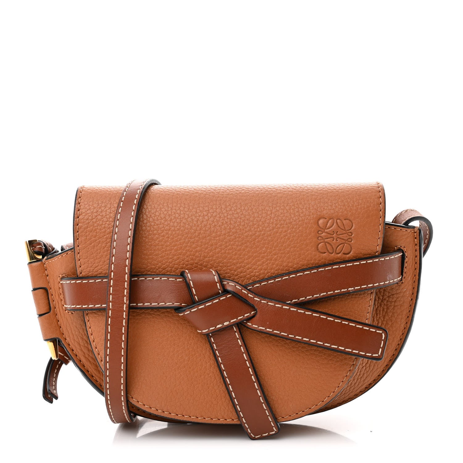 Loewe Grained Calfskin Mini Gate Crossbody Bag Caramel Pecan 1 of 10