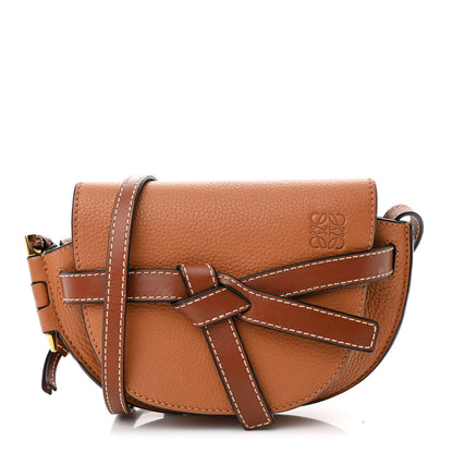 Loewe Grained Calfskin Mini Gate Crossbody Bag Caramel Pecan 1 of 10