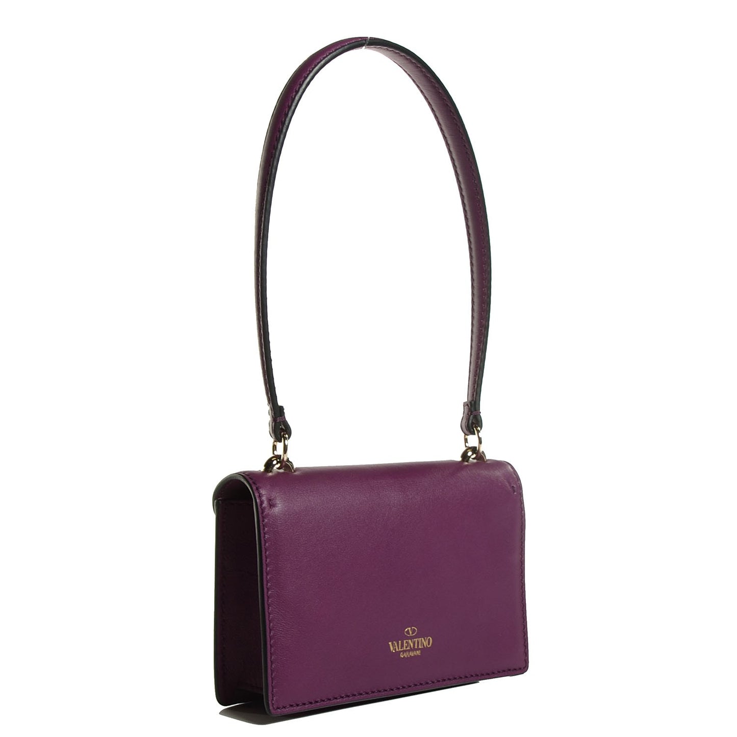 Vitello Rockstud Band Flap Rubin