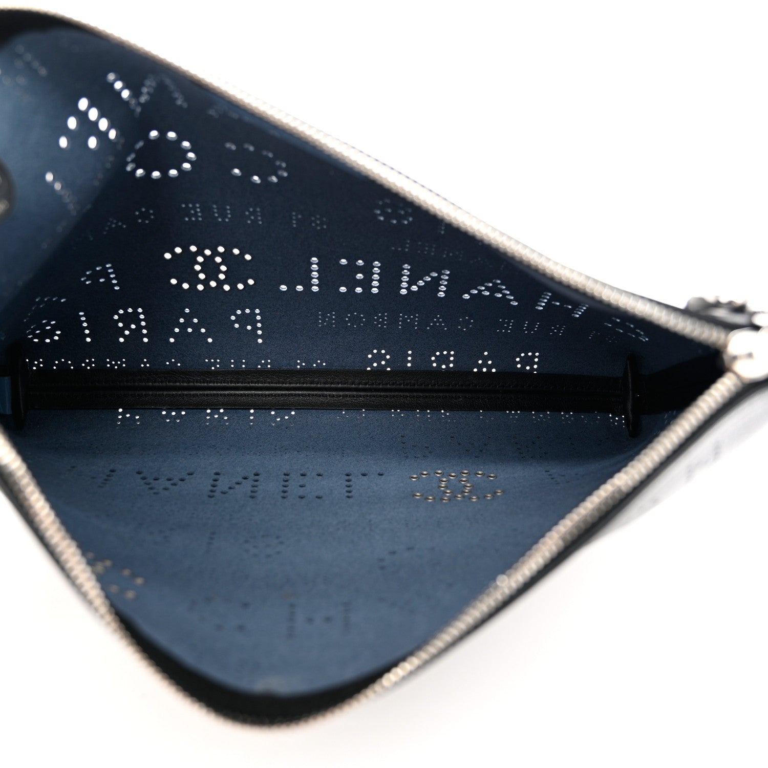Chanel Calfskin Eyelets Clutch Black 5 of 9
