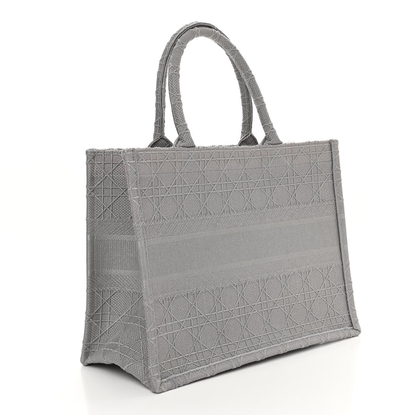 Canvas Embroidered Cannage Medium Book Tote Stone