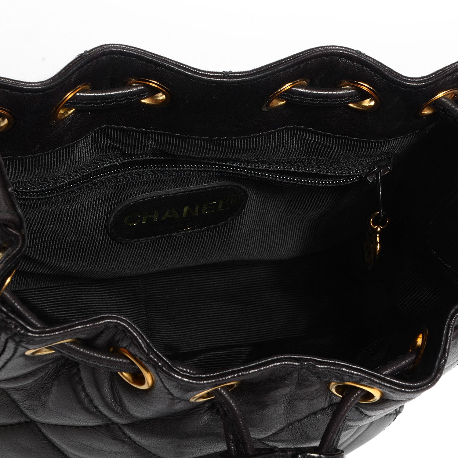 Chanel Lambskin Quilted Drawstring Shoulder Bag Dark Brown 5 of 7