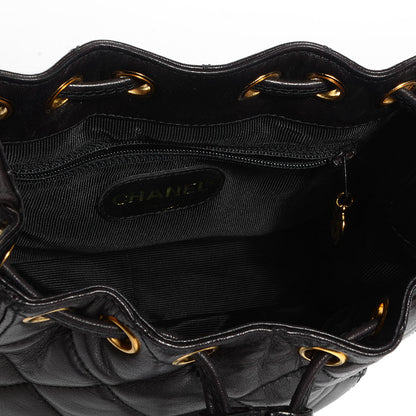 Chanel Lambskin Quilted Drawstring Shoulder Bag Dark Brown 5 of 7