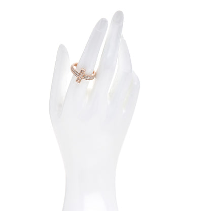 Tiffany 18K Rose Gold Diamond Wide T T1 Ring 58 8.5 2 of 6