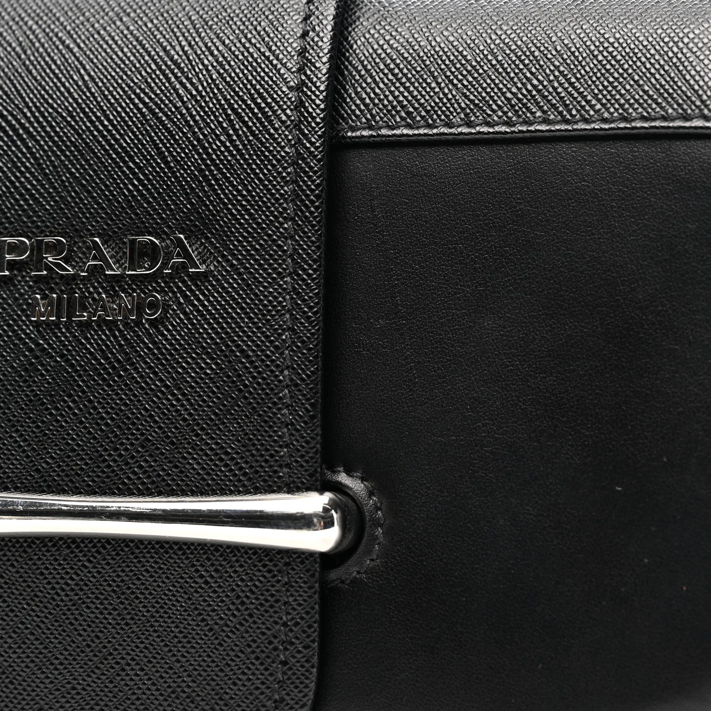 City Calfskin Saffiano Sidonie Shoulder Bag Black