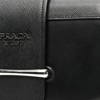 Prada City Calfskin Saffiano Sidonie Shoulder Bag Black 10 of 11