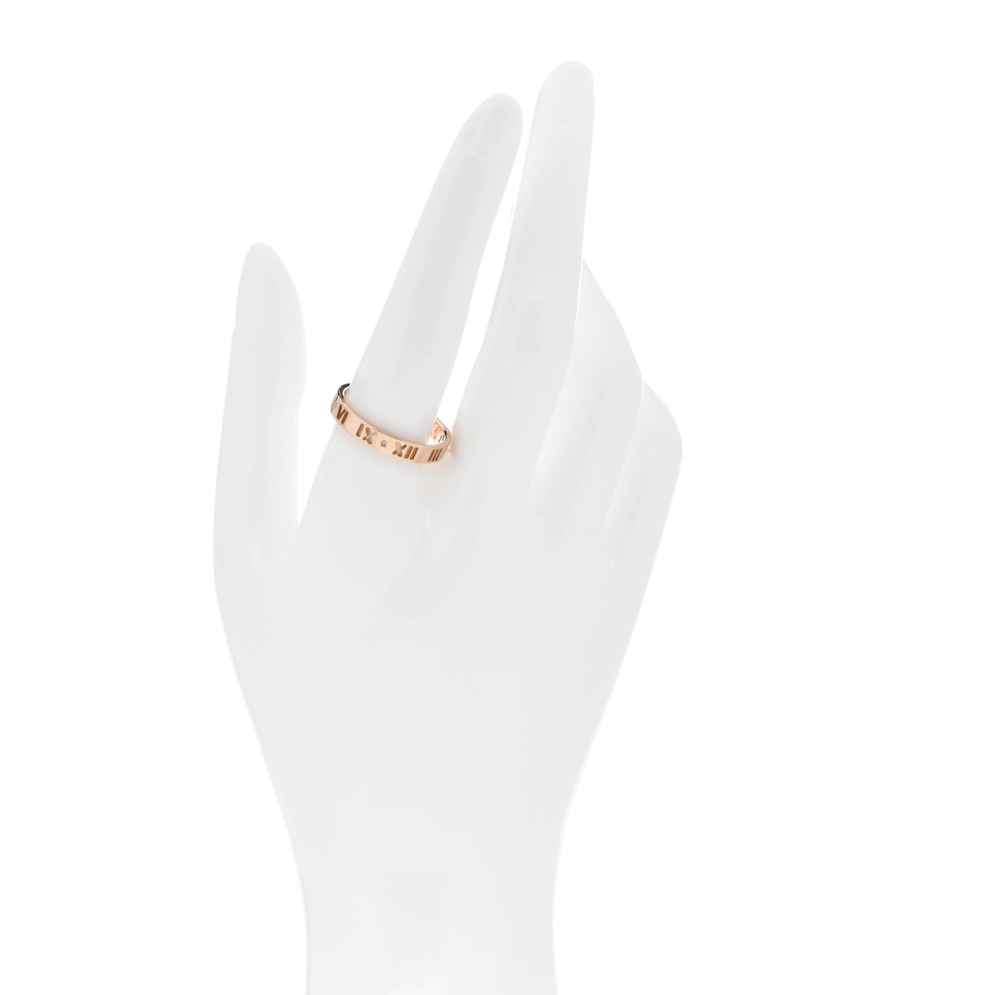 18K Rose Gold Diamond Narrow Atlas Pierced Ring 60 9.25