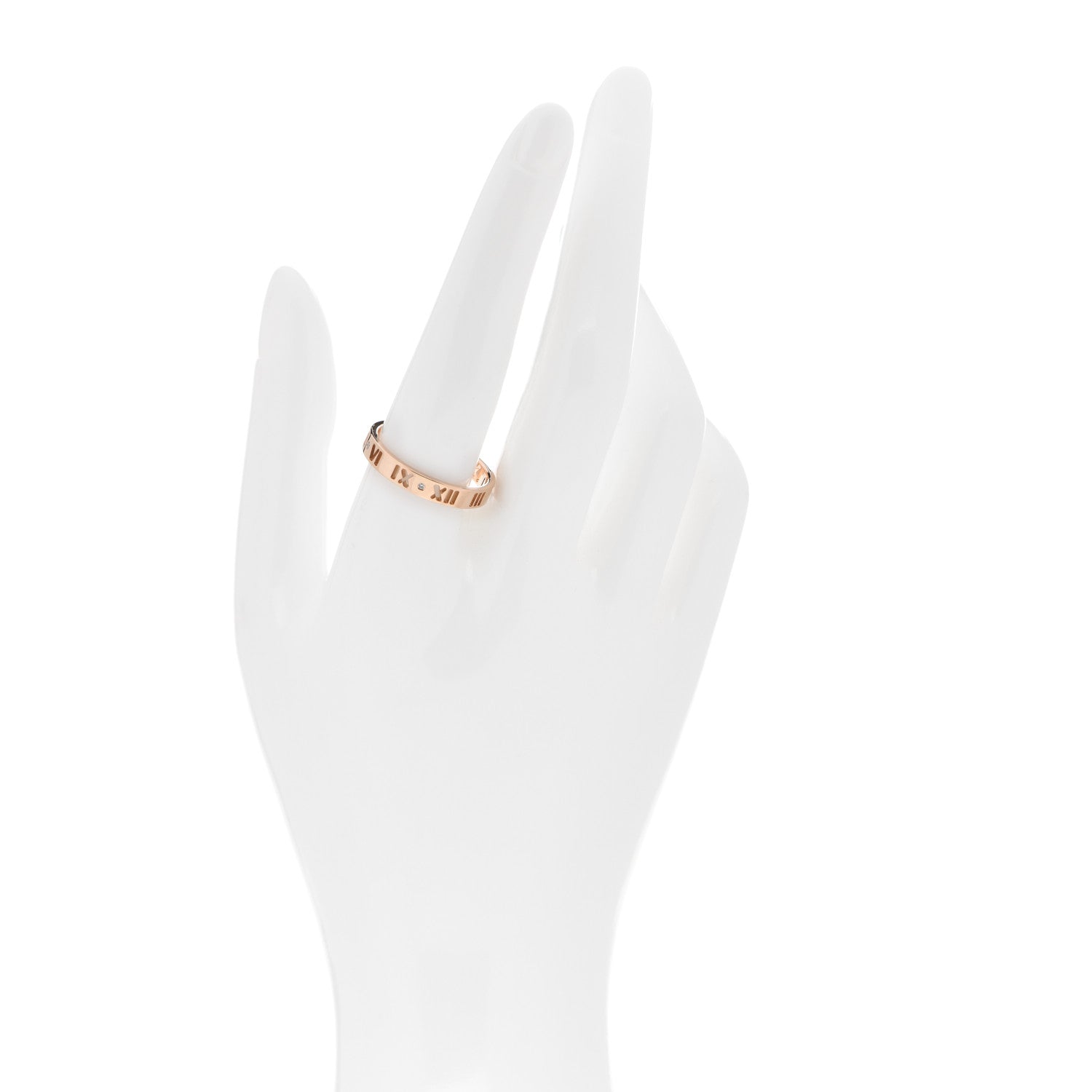 Tiffany 18K Rose Gold Diamond Narrow Atlas Pierced Ring 60 9.25 2 of 6