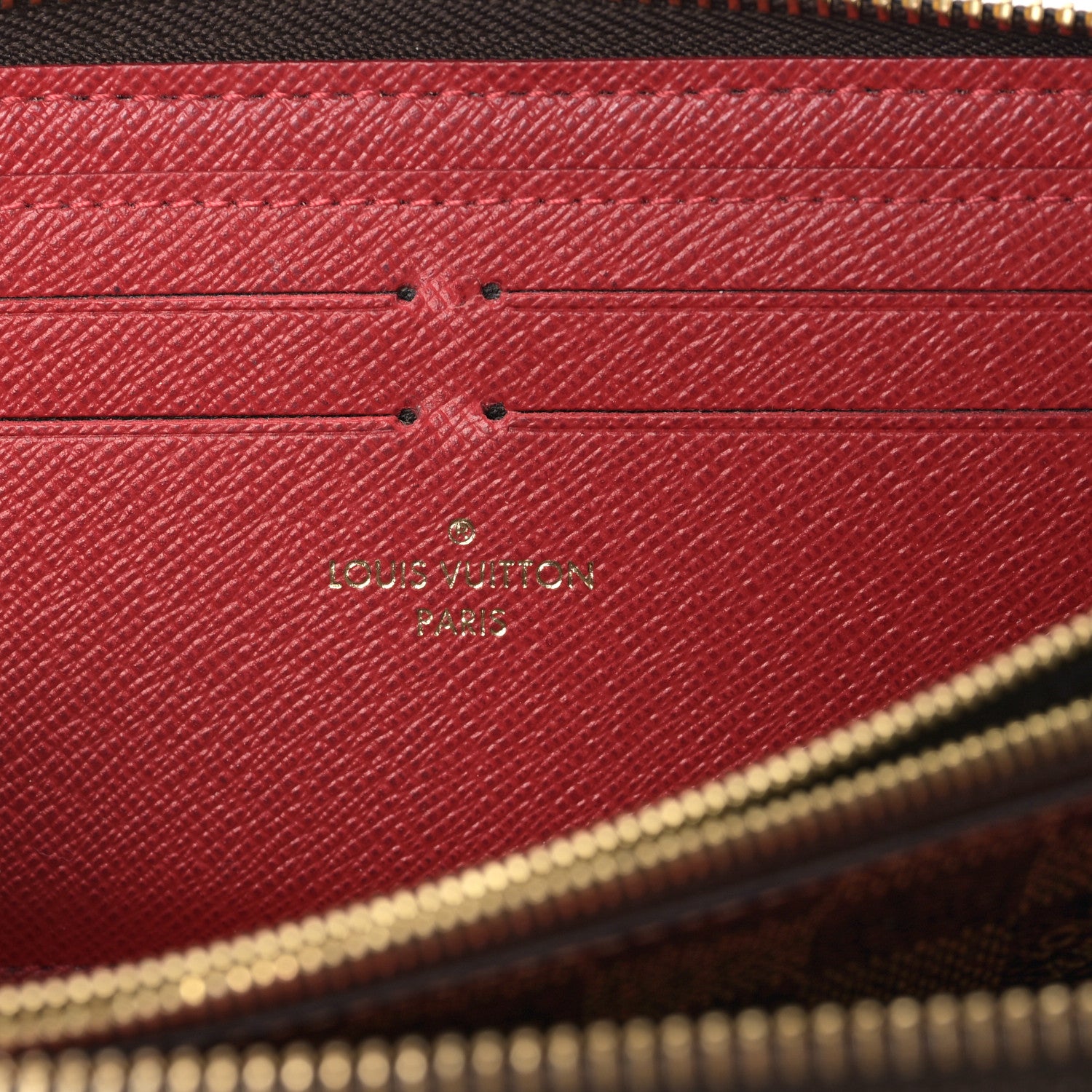 Louis Vuitton Damier Ebene Clemence Wallet Cherry 6 of 9