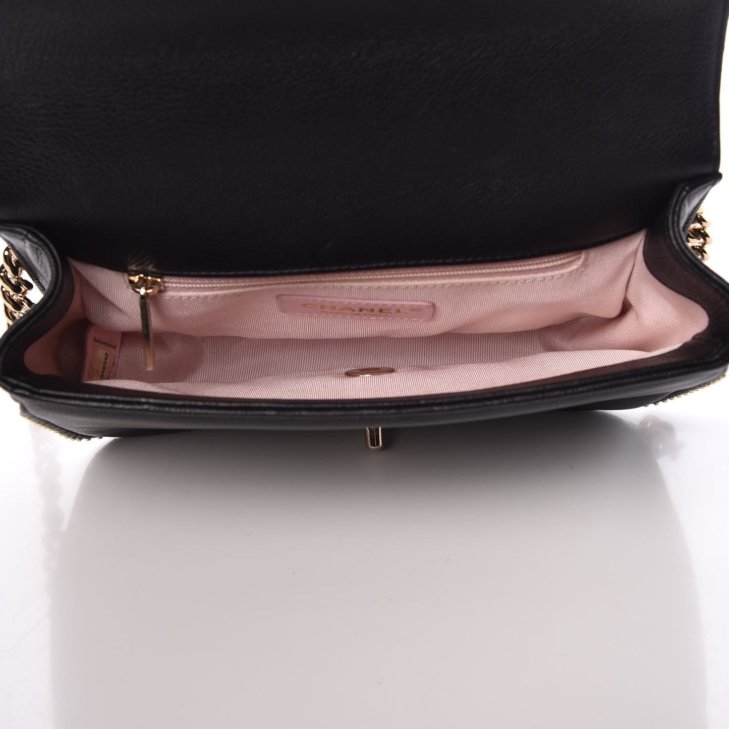 Caviar Quilted Small Studded Flap Black