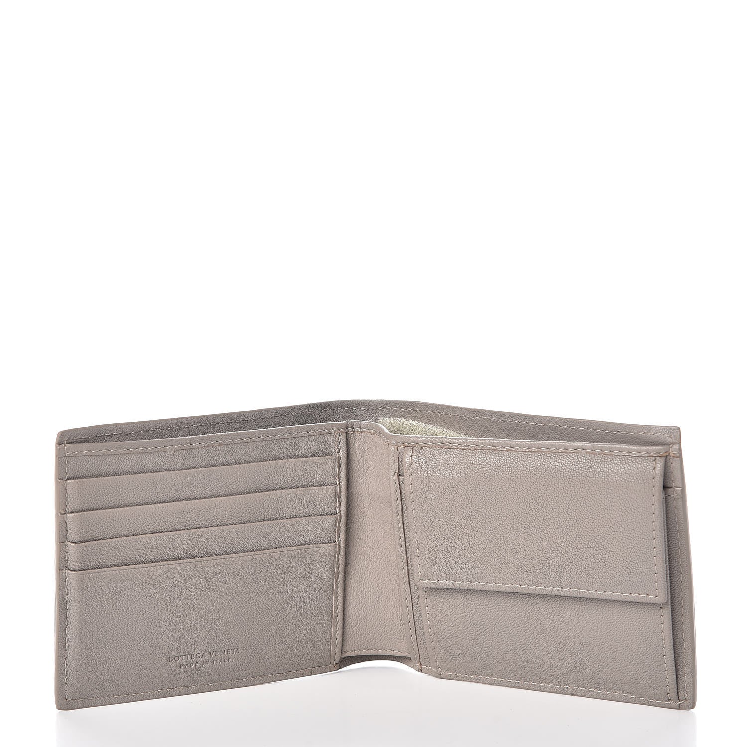 Bottega Veneta Nappa Intrecciato Coin Purse Bi-Fold Wallet Light Grey 5 of 7