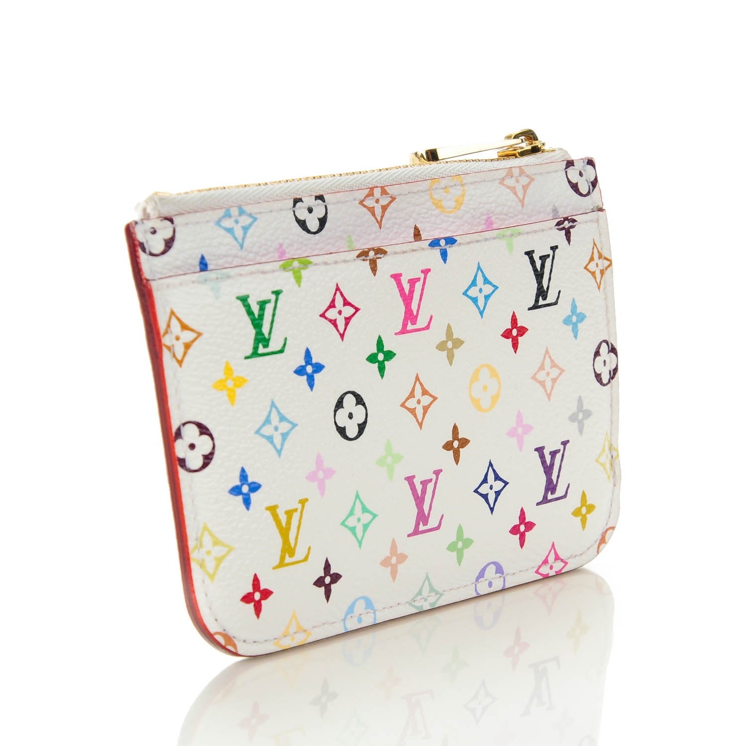Louis Vuitton Monogram Multicolor Key Pouch White Litchi 3 of 7