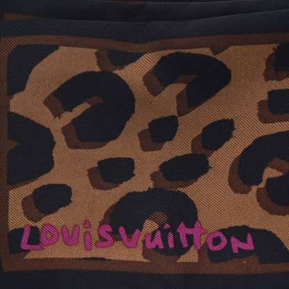 Louis Vuitton Silk Leopard Bandeau Scarf Marron 3 of 5