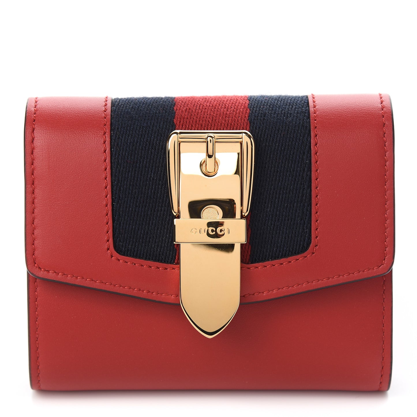 Calfskin Sylvie Wallet Hibiscus Red