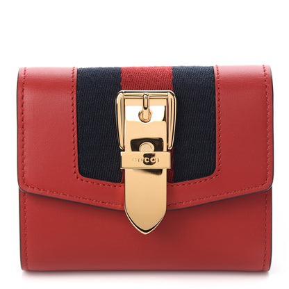 Gucci Calfskin Sylvie Wallet Hibiscus Red 1 of 8