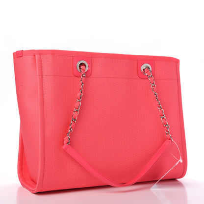 Chanel Mixed Fibers Small Deauville Tote Pink Orange 3 of 12