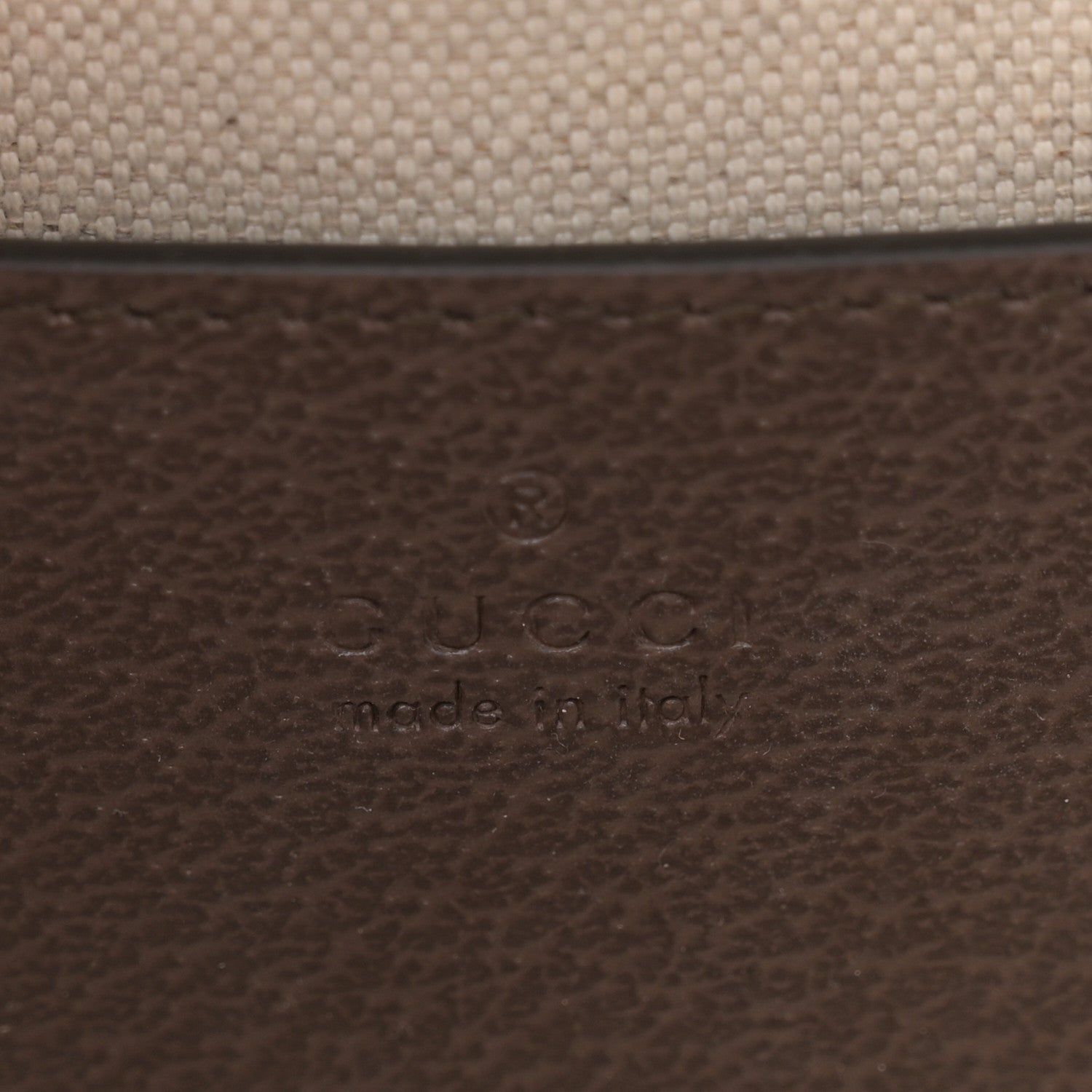 Gucci GG Supreme Monogram Textured Dollar Calfskin Mini Ophidia Top Handle Square Shoulder Bag Beige Ebony New Acero 6 of 10