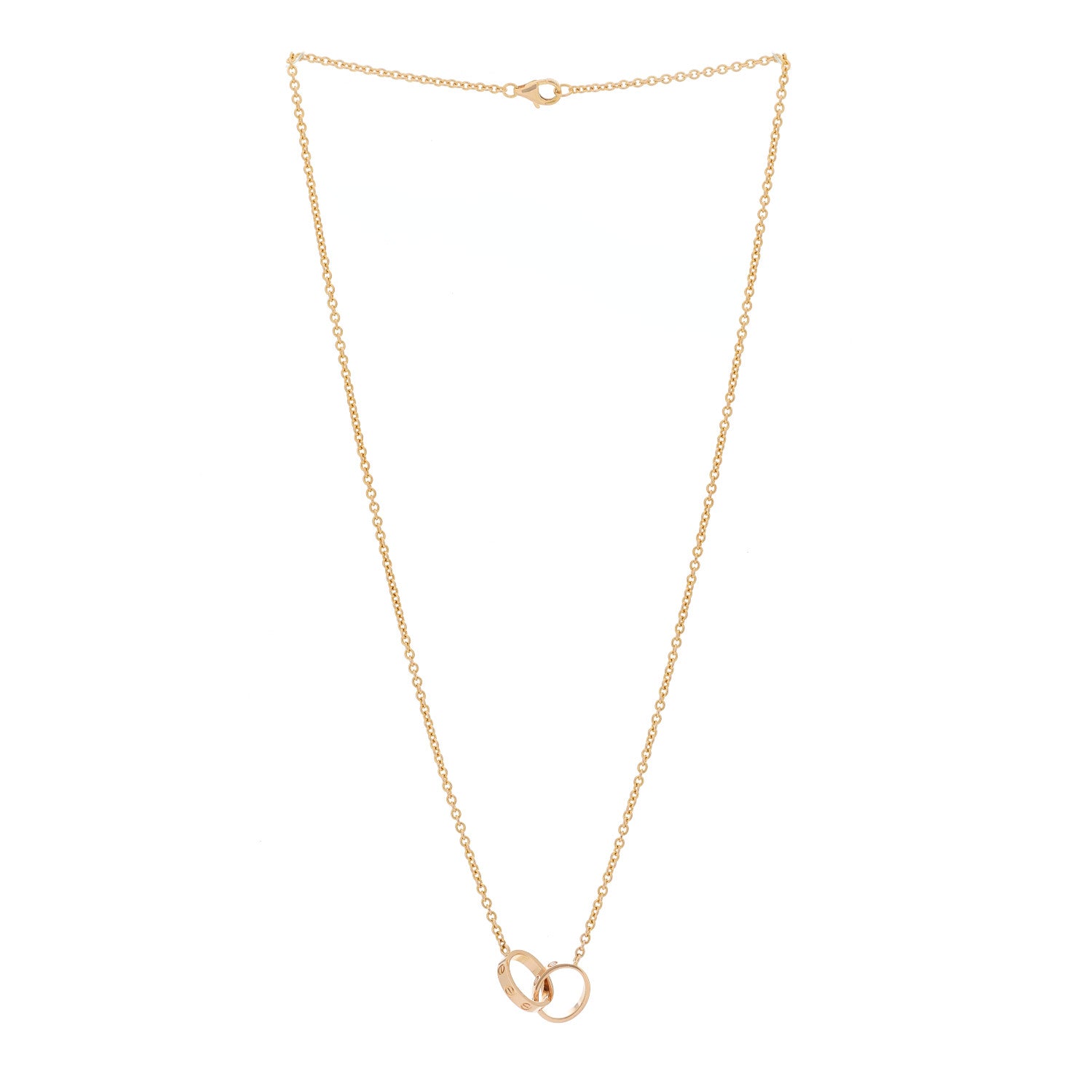 Cartier 18K Pink Gold Interlocking LOVE Necklace 3 of 6