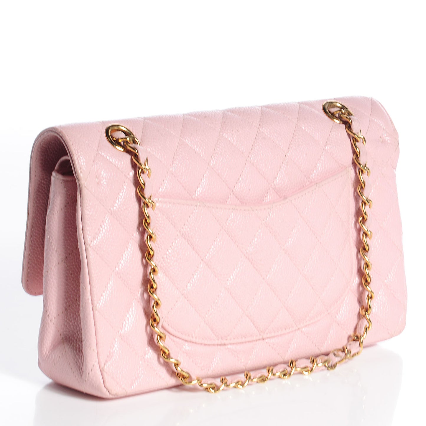 Caviar Medium Double Flap Pink