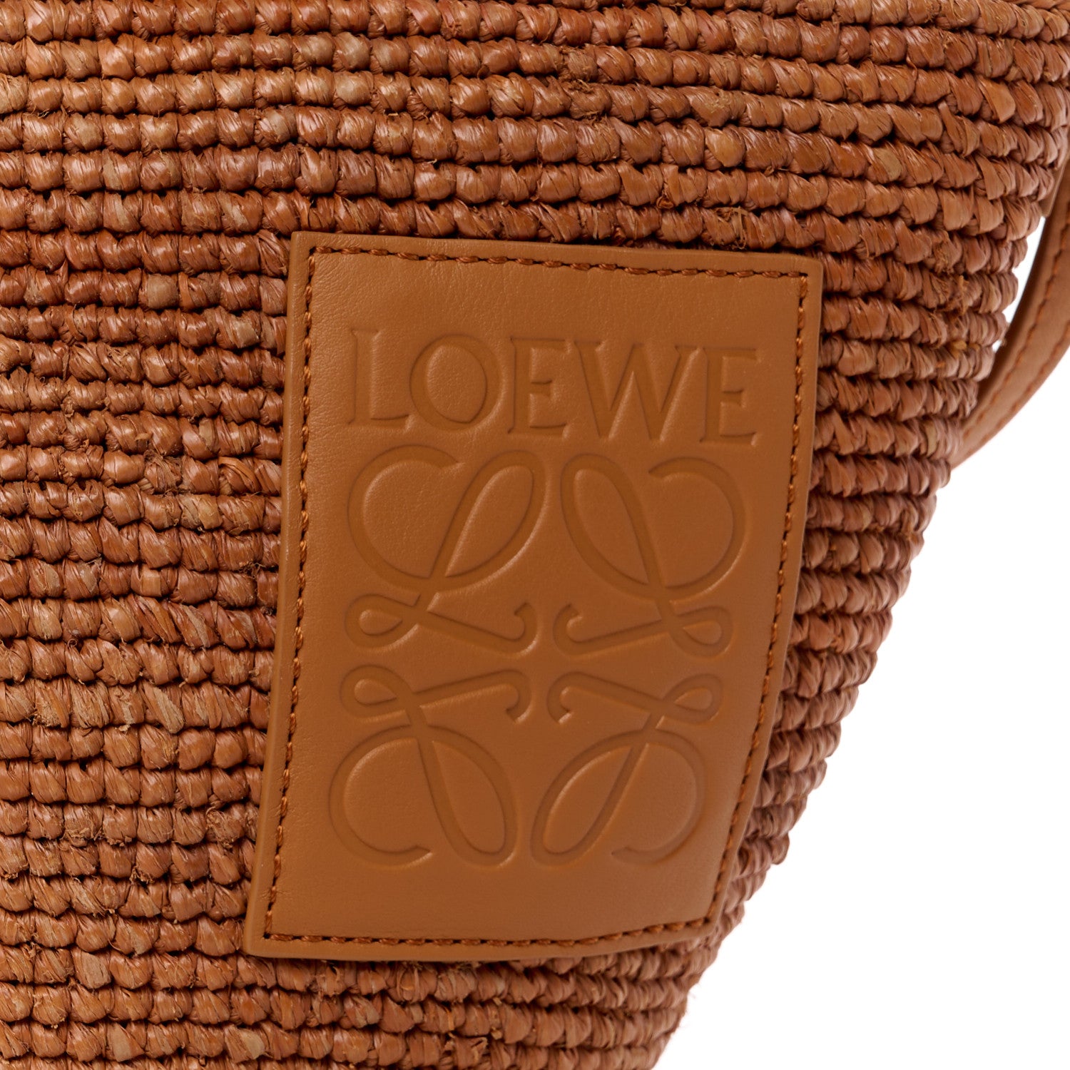 Loewe Calfskin Raffia Slit Pochette Bag Honey Gold 8 of 11