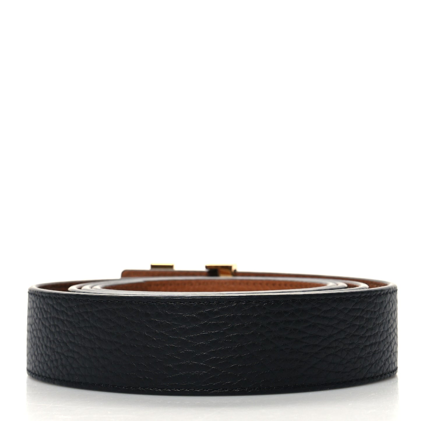Taurillon Calfskin 30mm LV Initiales Reversible Belt 110 44 Black