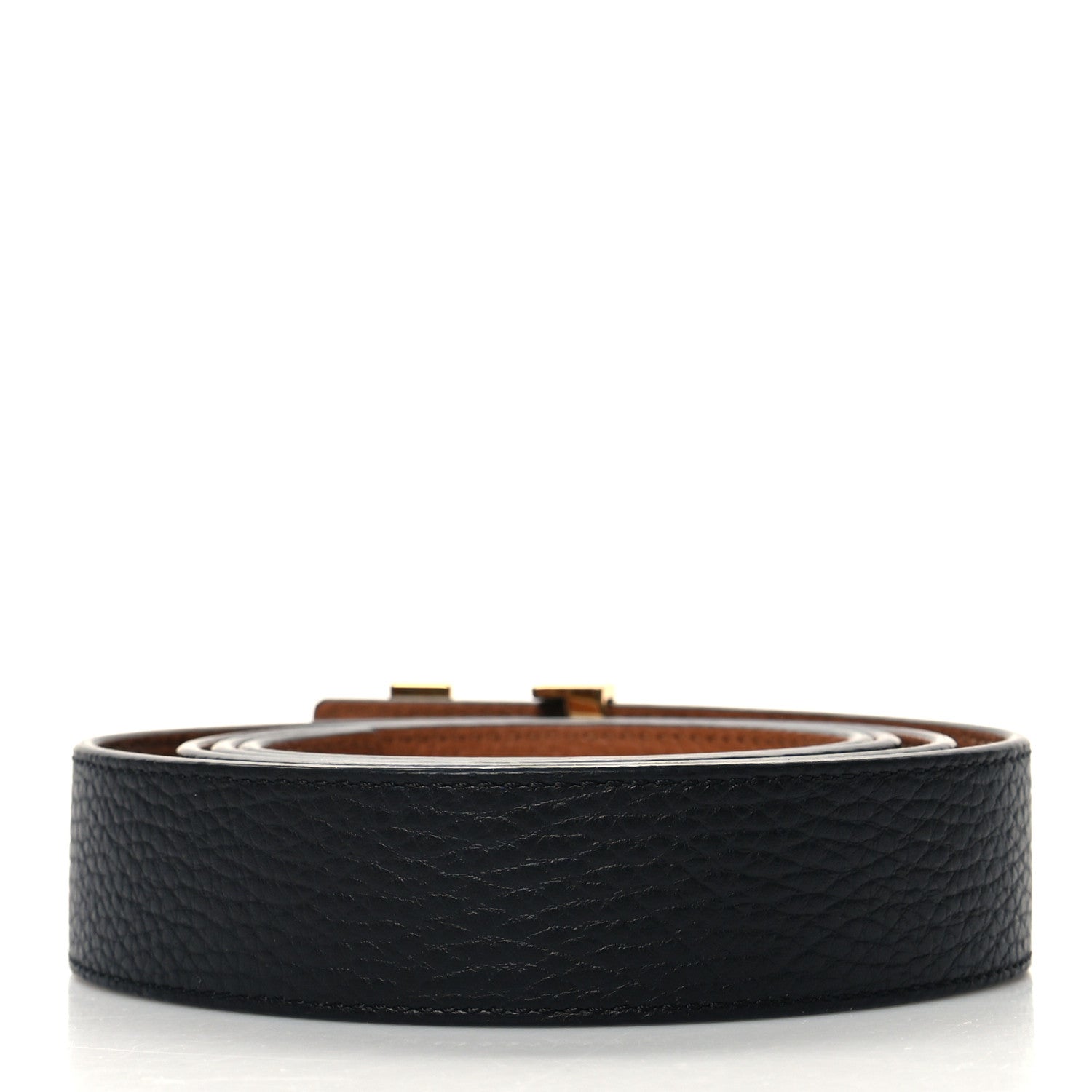 Louis Vuitton Taurillon Calfskin 30mm LV Initiales Reversible Belt 110 44 Black 2 of 5