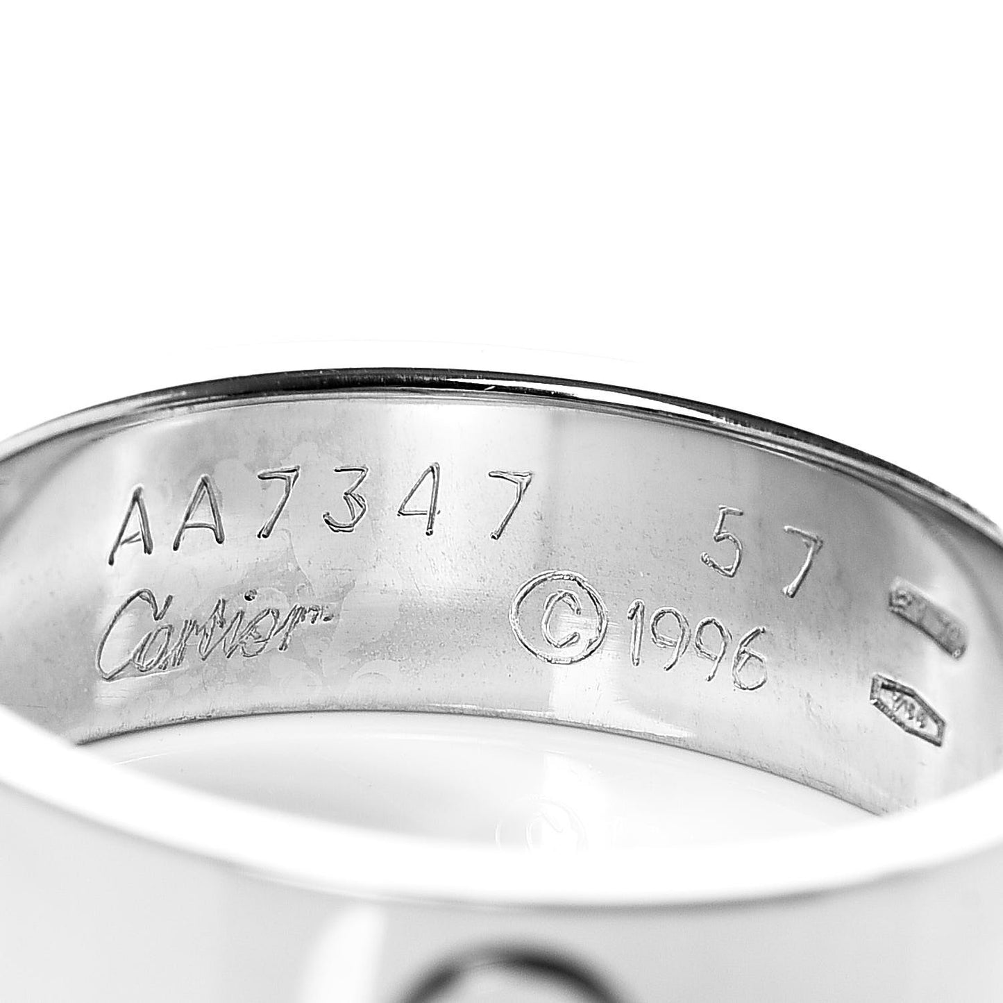 18K White Gold 5.5mm LOVE Ring 57 8